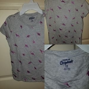 Girl's Purple Glitter Dinosaur Tee